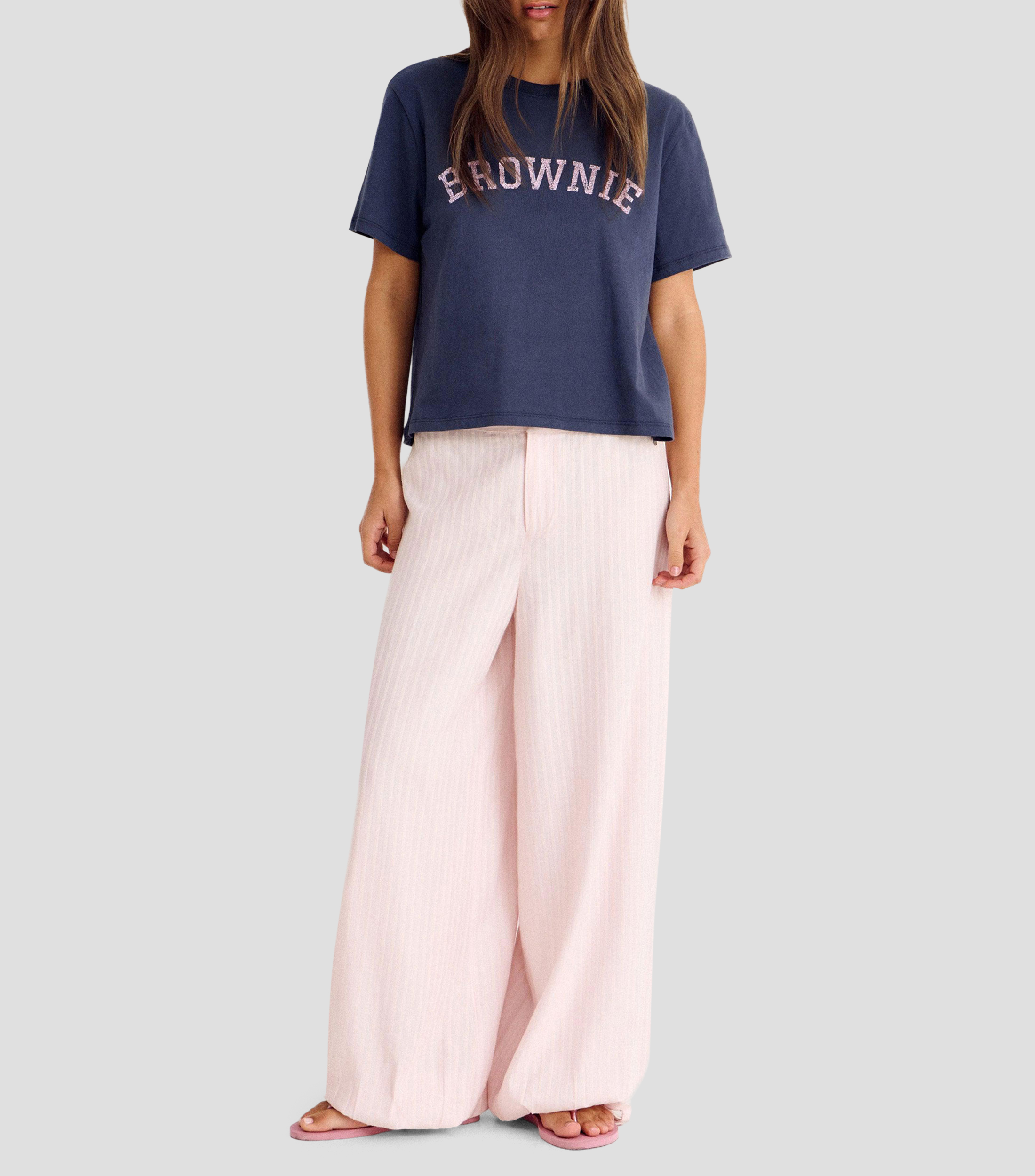 Playera cuello redondo manga corta estampada Mujer
